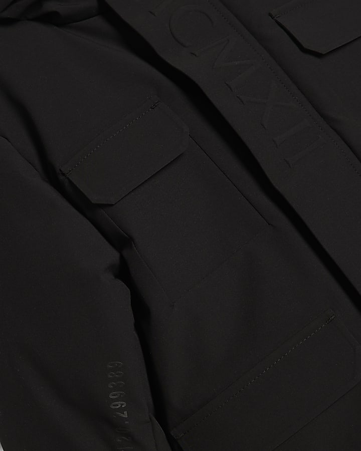 Mini Boys Black MCMXII Hooded Coat