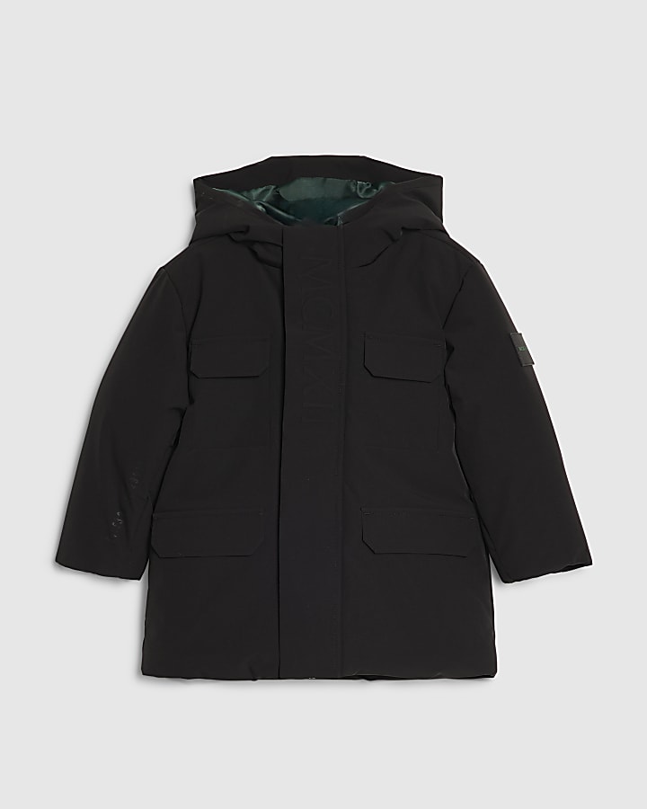 Mini Boys Black MCMXII Hooded Coat