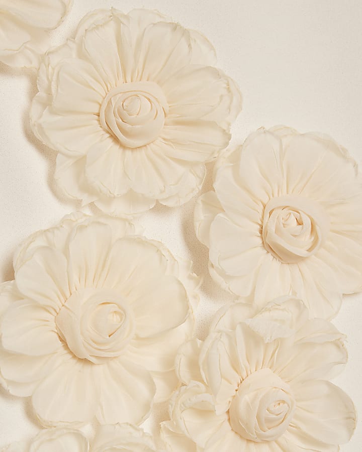 Mini Girls Beige Rosette Shift Dress