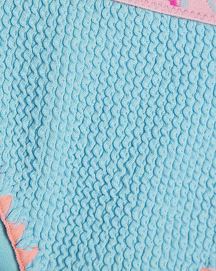 Mini Girls Orange Shell Elastic Top Bikini