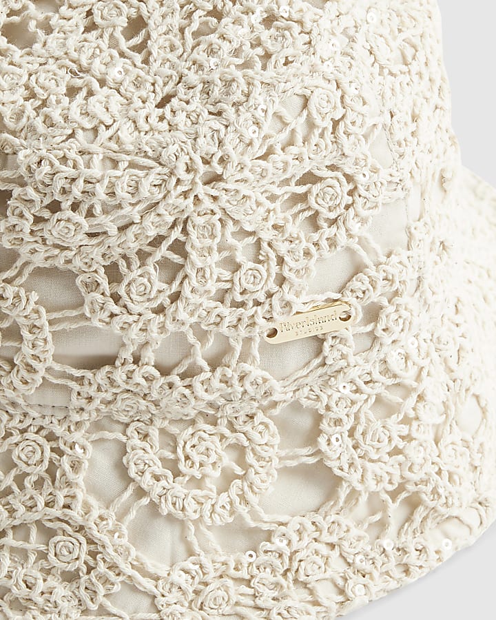 Girls Cream Crochet Hat