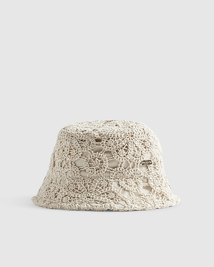 Girls Cream Crochet Hat