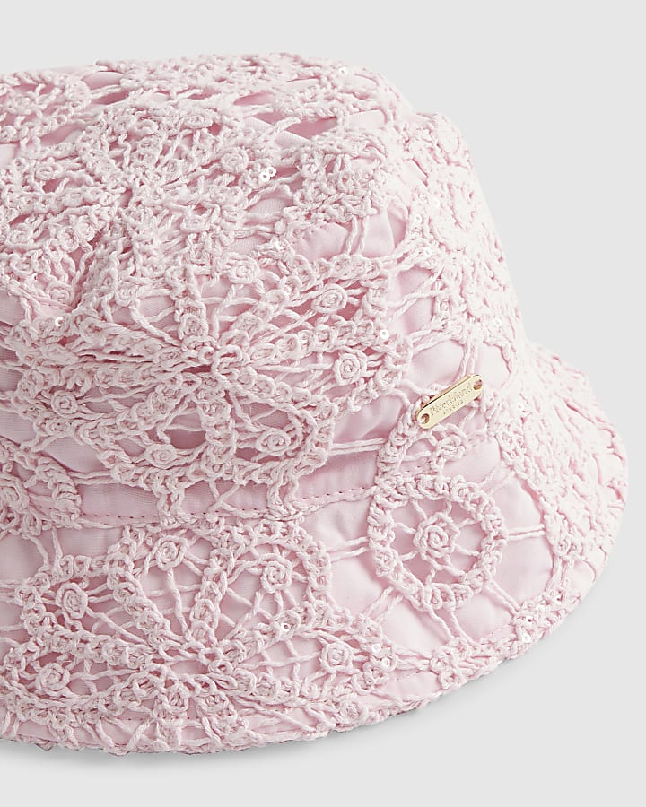 Girls Pink Crochet Hat