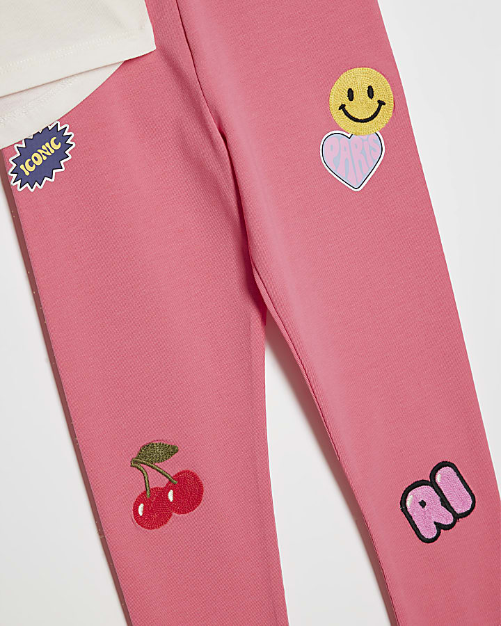 Mini Girls White Badge T-Shirt Set