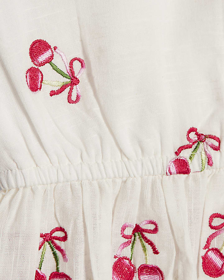 Mini Girls White Cherry Skort Set