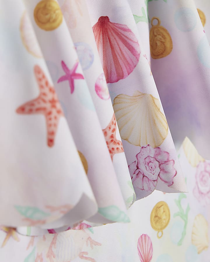 Girls Cream Under The Sea Frill Bikini Set