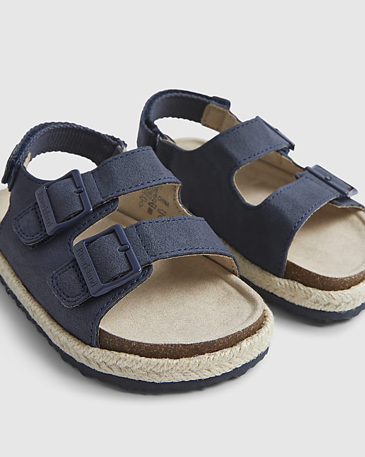 Mini Boys Navy Footbed Sandals