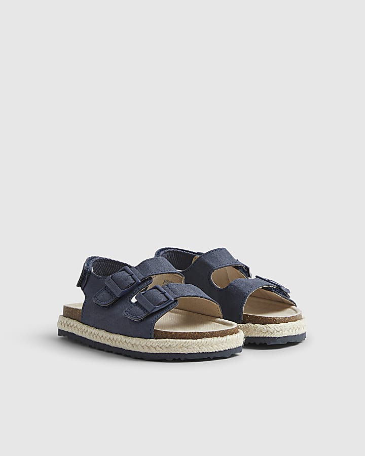 Mini Boys Navy Footbed Sandals