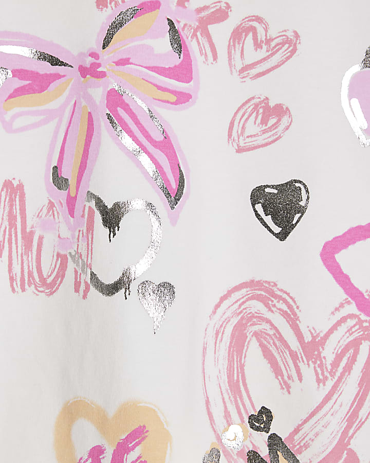 Mini Girls White Graffiti T-Shirt