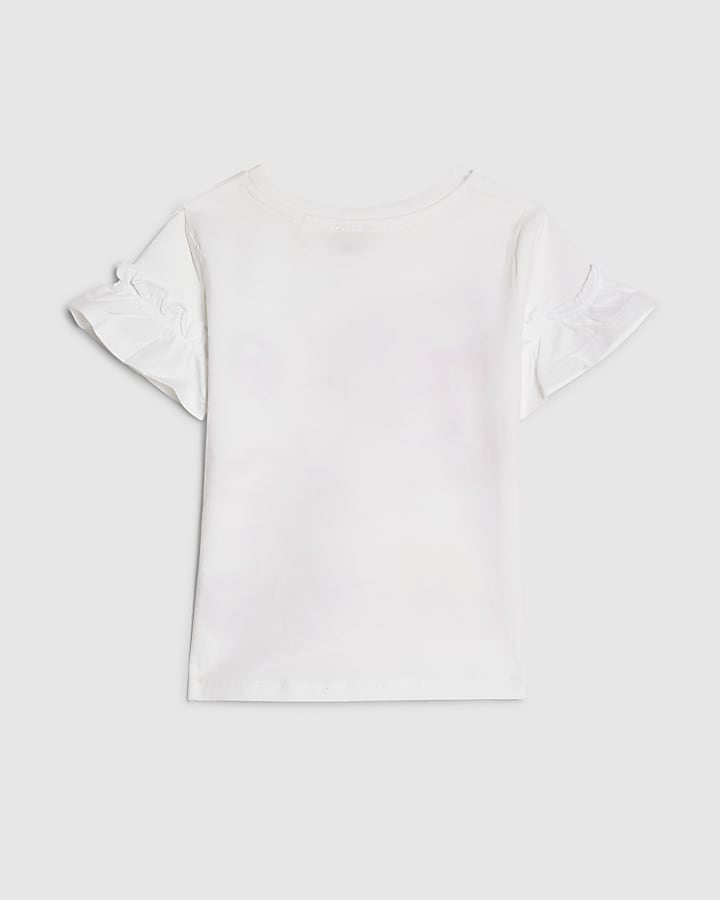 Mini Girls White Graffiti T-Shirt