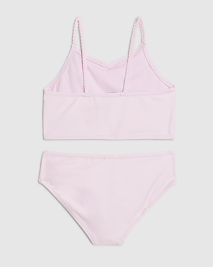 Mini Girls Pink 3D Flower Tankini