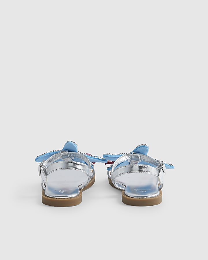 Girls Silver Starfish Sandals