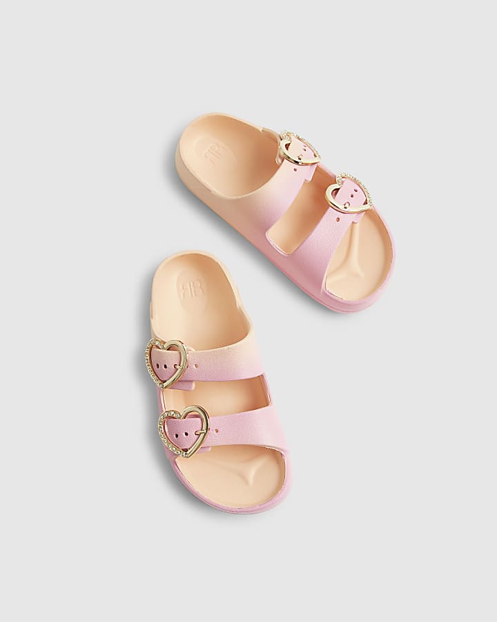 Girls Ombre Buckle Moulded Sliders