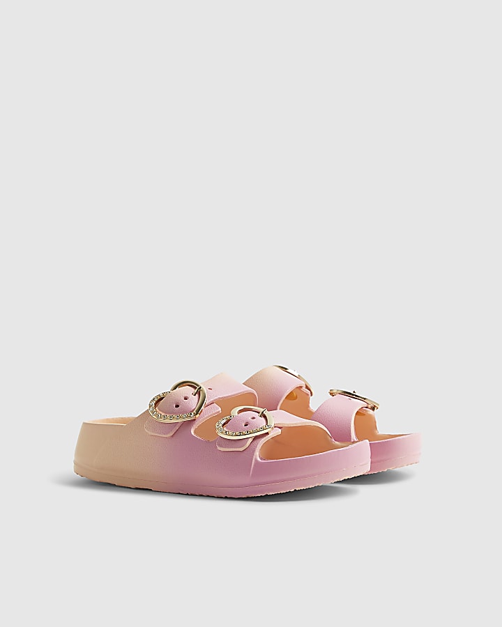 Girls Ombre Buckle Moulded Sliders