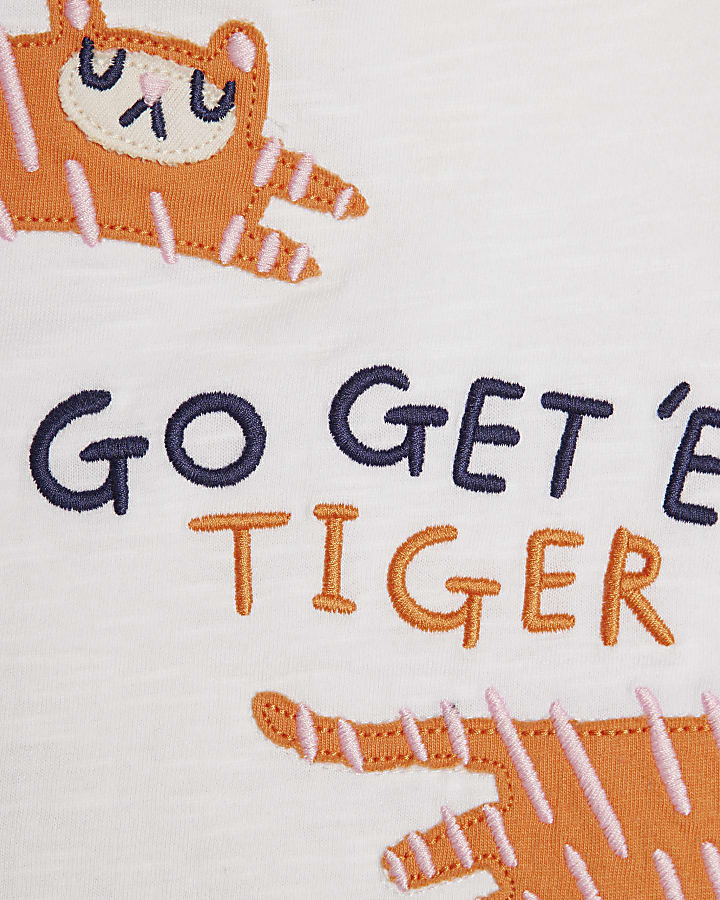 Baby Boys Blue Stripe Tiger Shirt Set