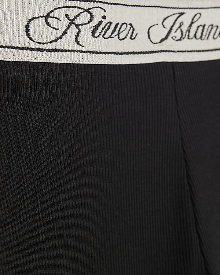 Girls Black RI Flared Leggings