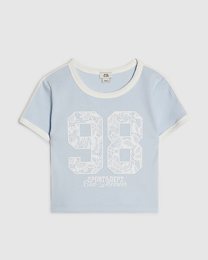 Girls Blue Lace Number 98 T-Shirt