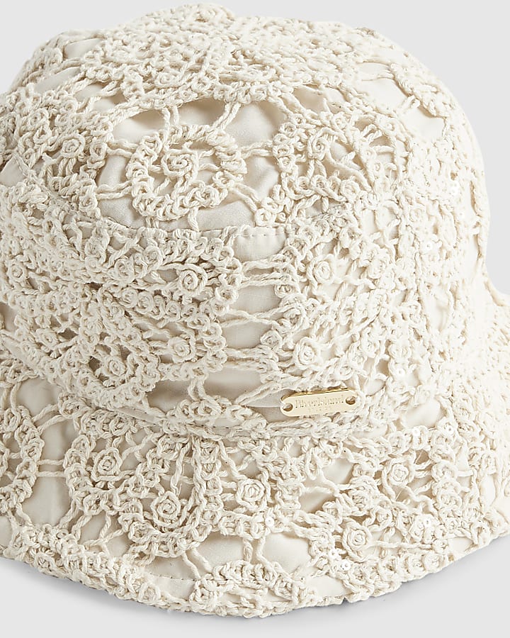 Mini Girls Cream Crochet Hat