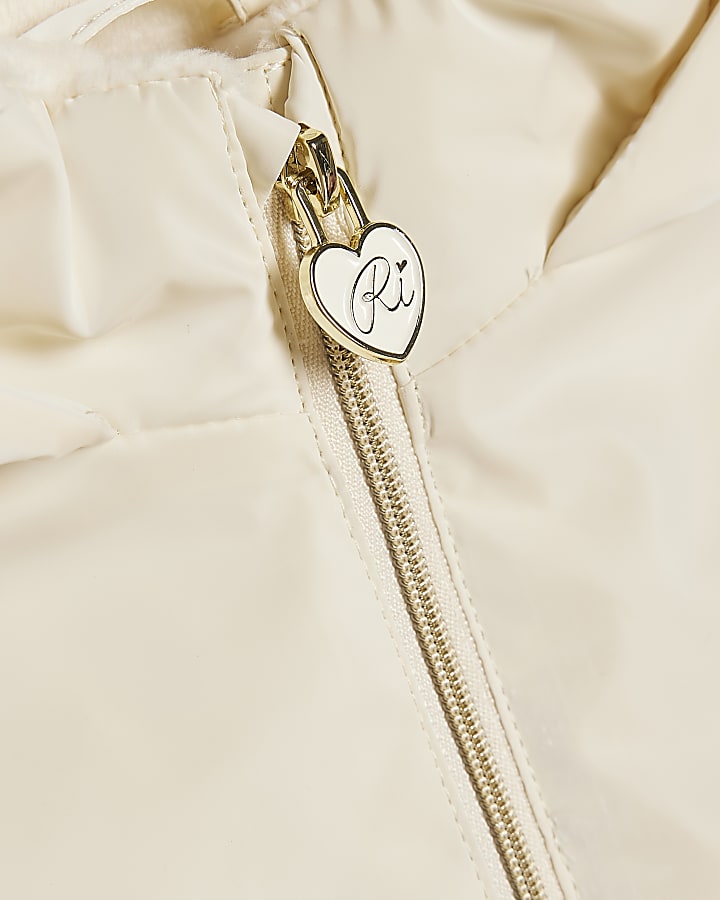 Mini Girls Cream Frill Bow Rainmac