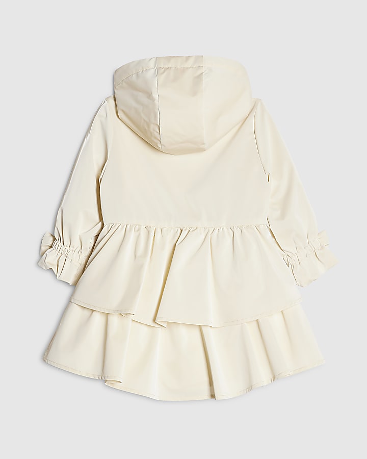 Mini Girls Cream Frill Bow Rainmac