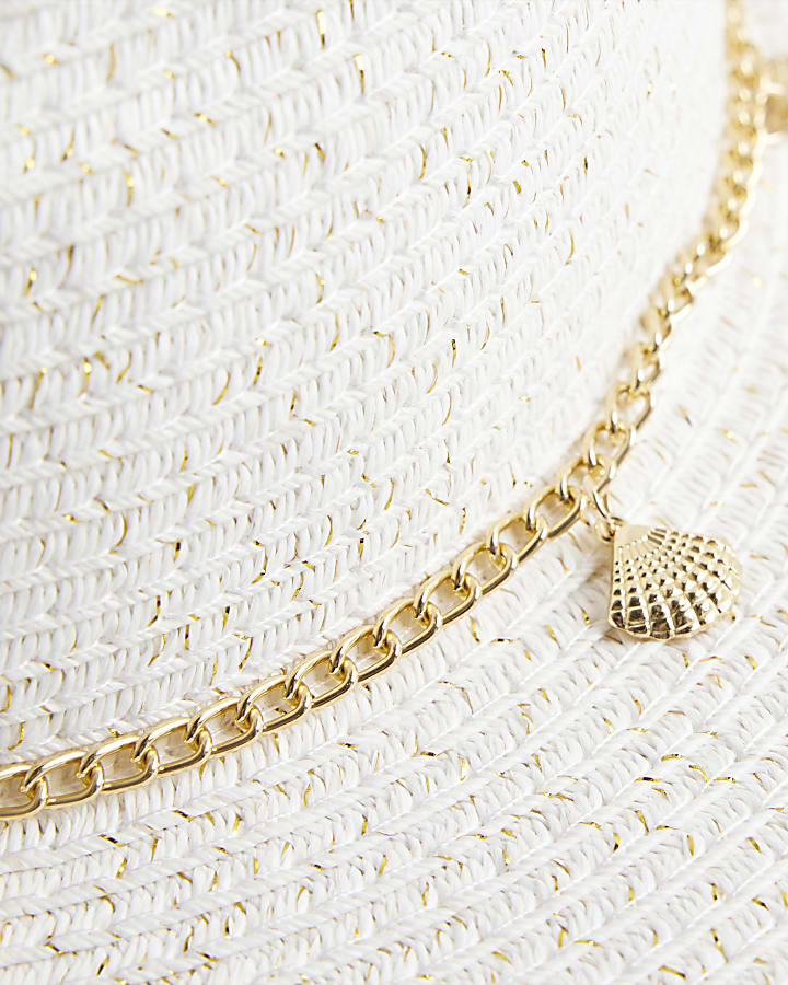 Girls White Shell Cowboy Hat