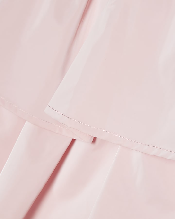 Mini Girls Pink Frill Bow Raincoat