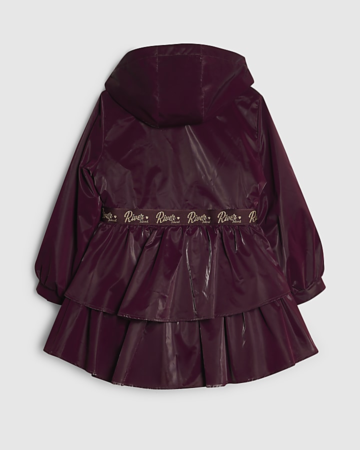 Girls Red Frill Bow Rainmac