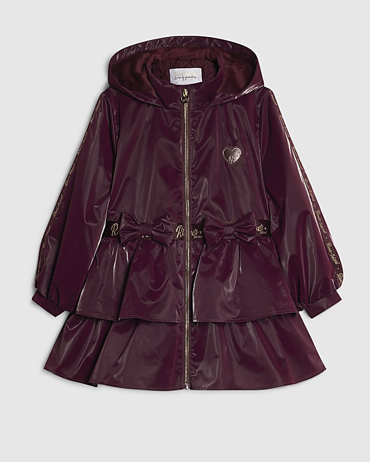 Girls Red Frill Bow Rainmac