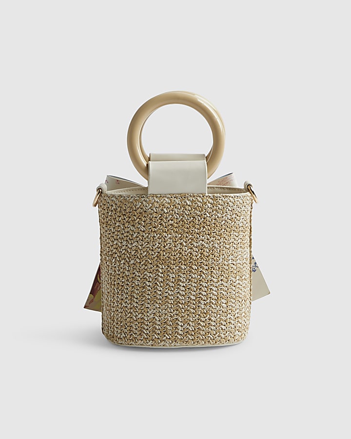 Girls Brown Cabbages and Roses Bucket Bag