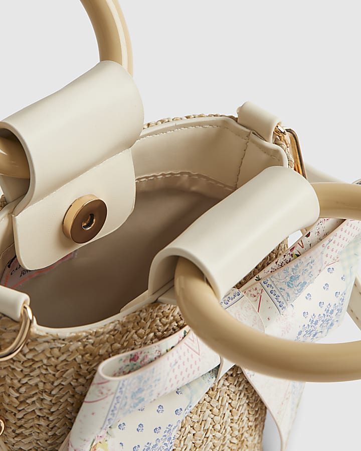 Girls Brown Cabbages and Roses Bucket Bag