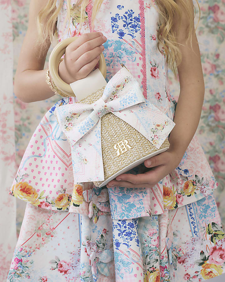 Girls Brown Cabbages and Roses Bucket Bag
