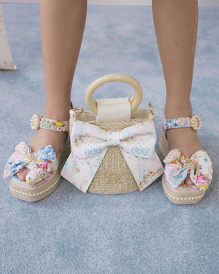 Girls Brown Cabbages and Roses Bucket Bag