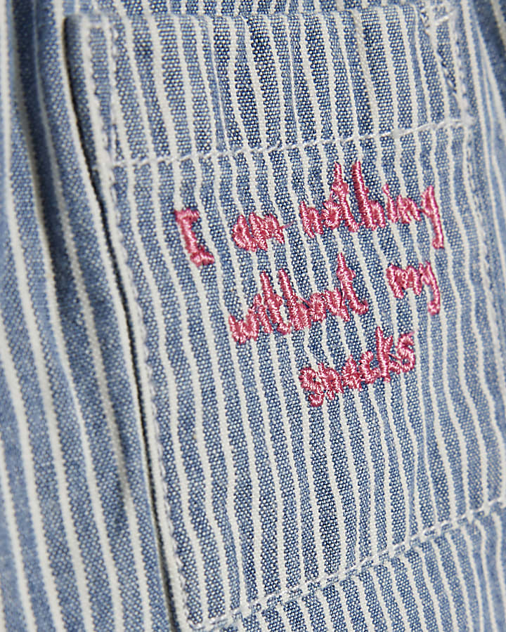 Baby Girls Blue Stripe Bow Cami set