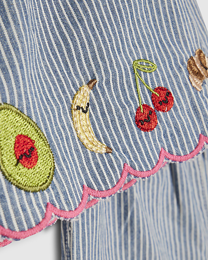 Baby Girls Blue Stripe Bow Cami set