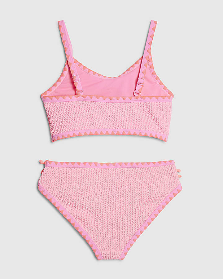 Girls Pink Bow Bikini Set
