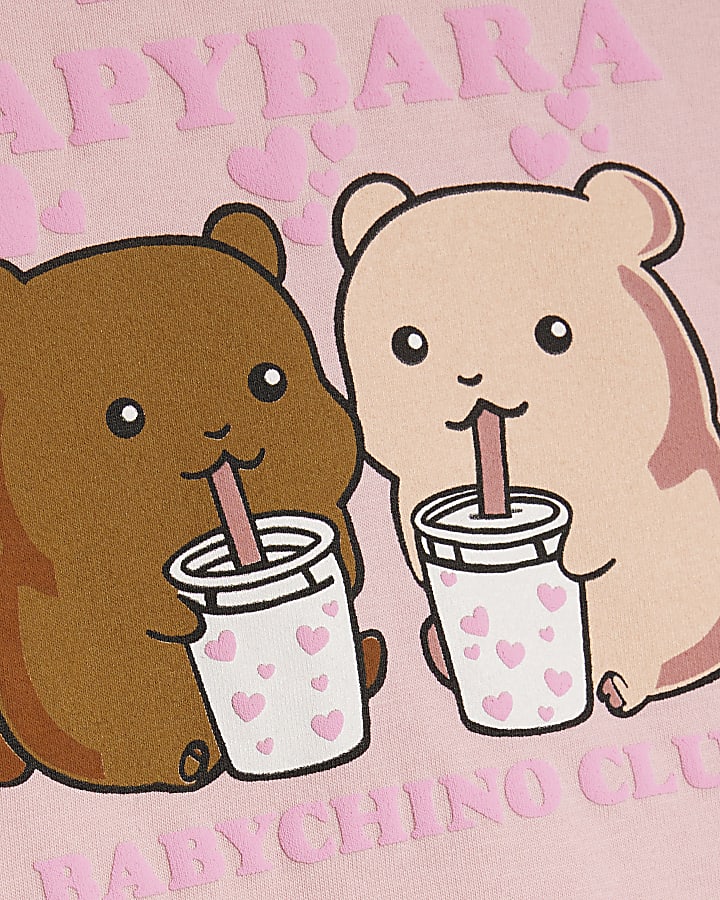 Mini Girls Pink Cappybara T-Shirt