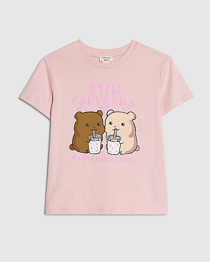 Mini Girls Pink Cappybara T-Shirt