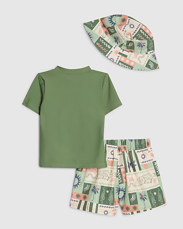 Mini Boys Khaki Tiger T-Shirt Set