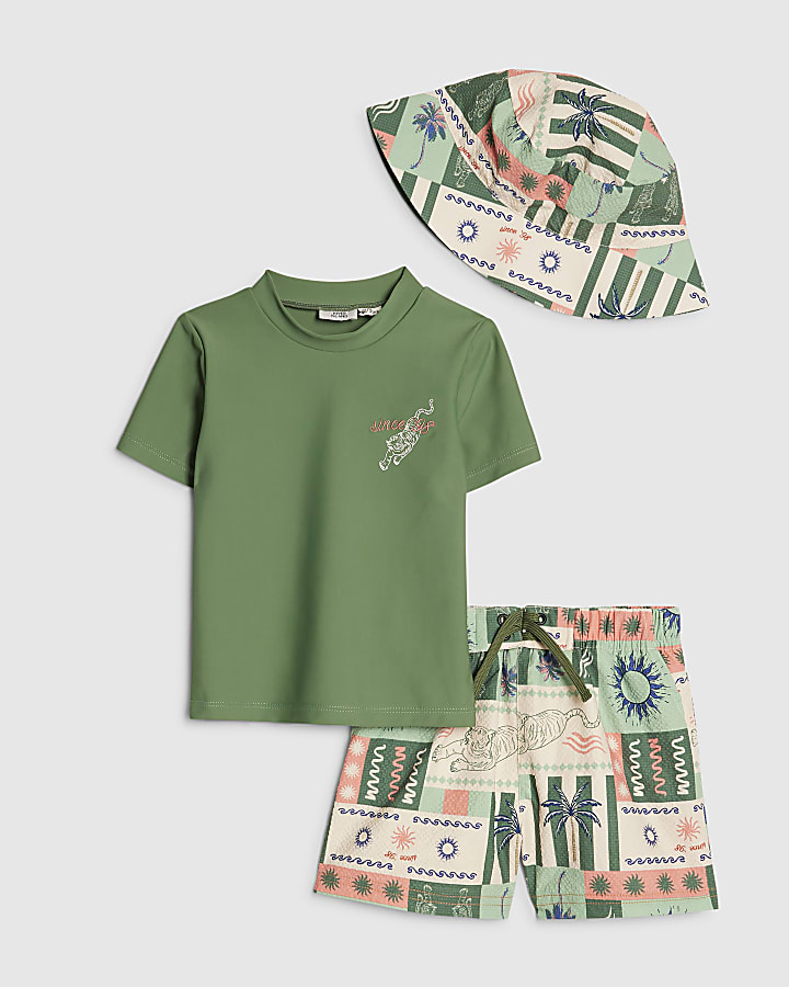 Mini Boys Khaki Tiger T-Shirt Set