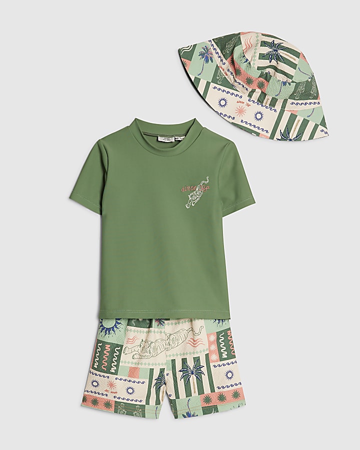 Mini Boys Khaki Tiger T-Shirt Set