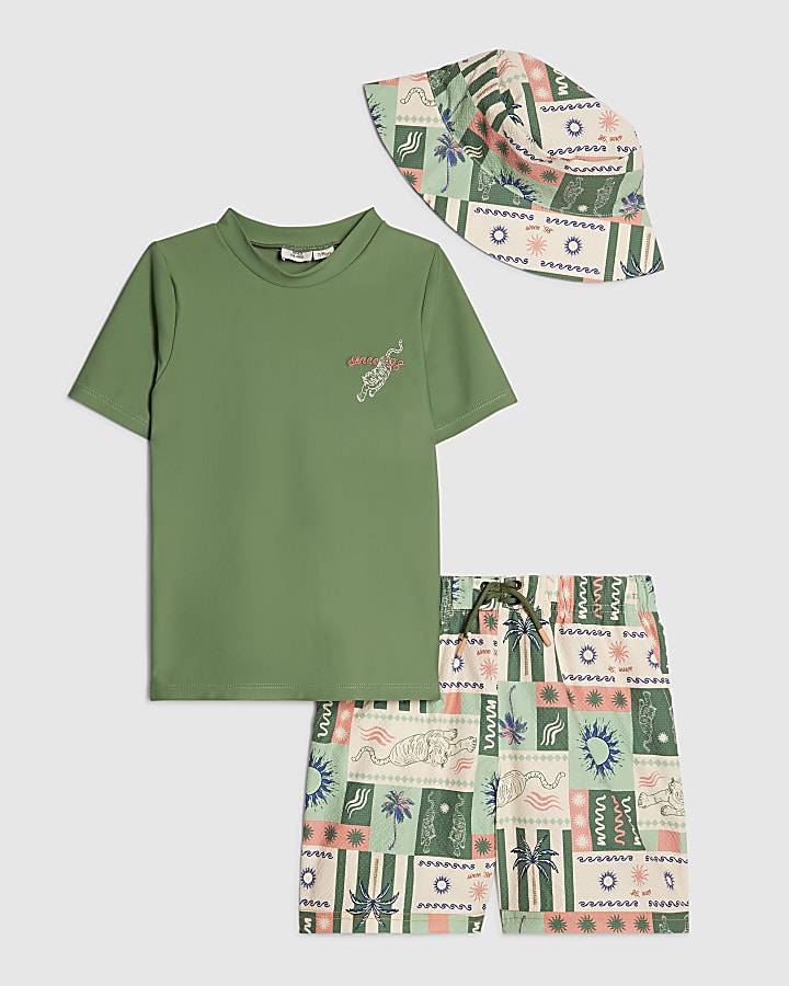 Boys Khaki Tiger T-Shirt Set