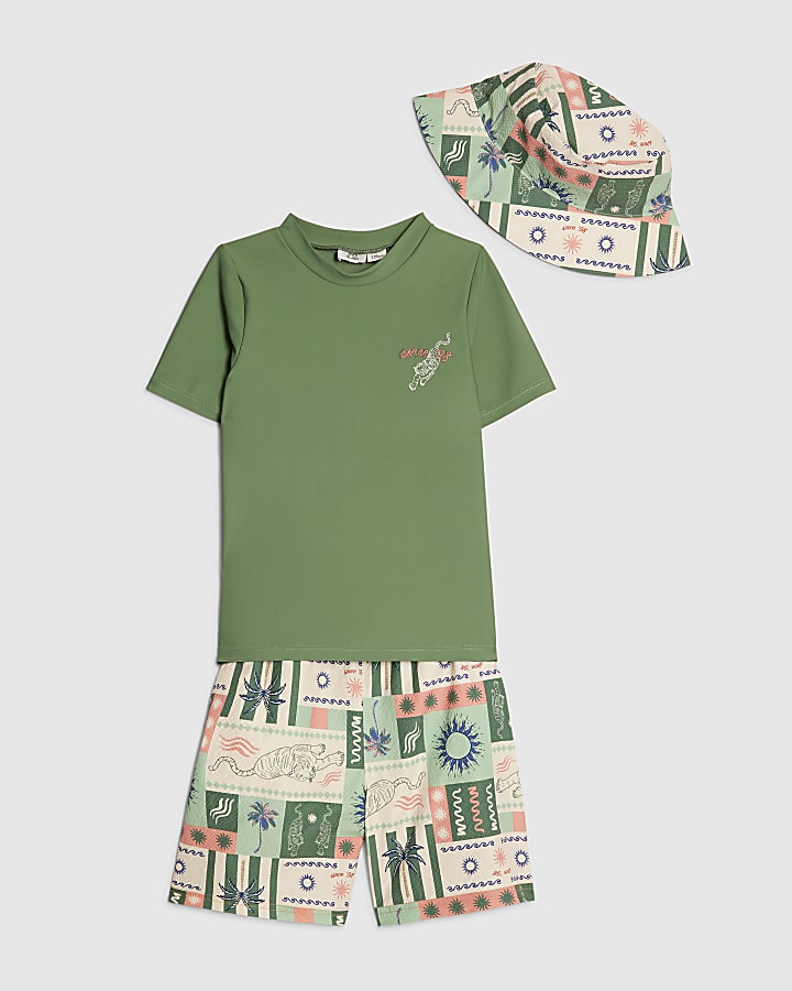 Boys Khaki Tiger T-Shirt Set