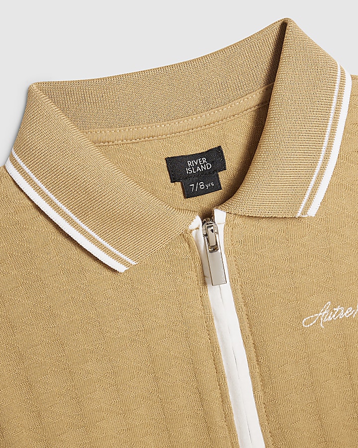 Boys Brown Polo Shirt And Shorts Set