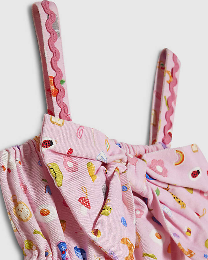 Mini Girls Pink Icon Bow Dress
