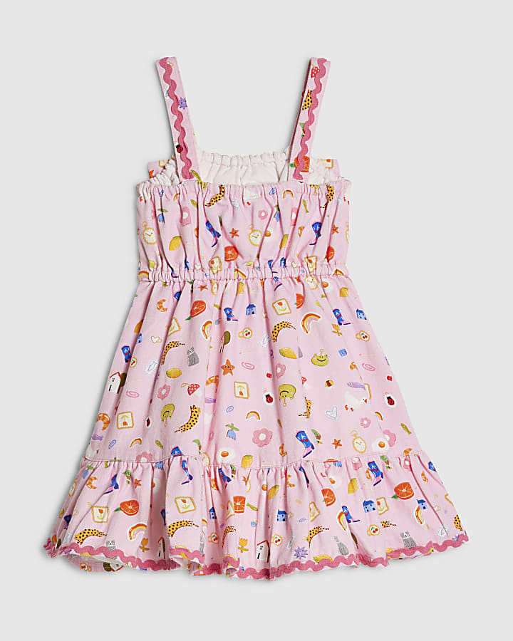 Mini Girls Pink Icon Bow Dress