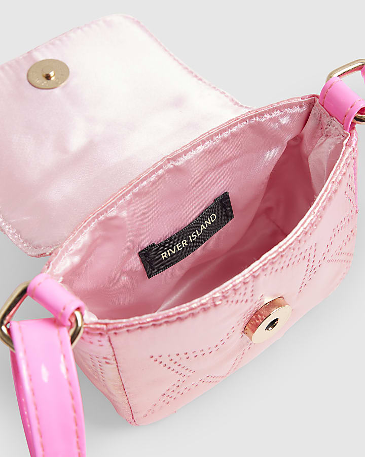 Girls Pink Mini Fold Over Flap Cross Body Bag