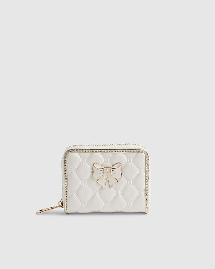 Girls Cream Bow Purse