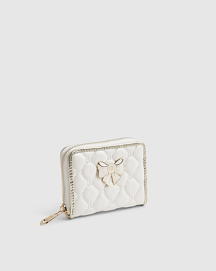 Girls Cream Bow Purse