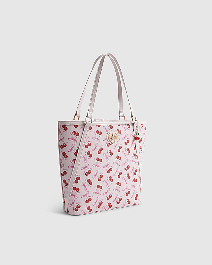 Girls Pink Cherry Shopper Bag