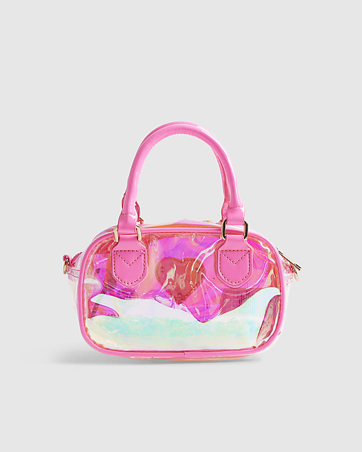Girls Pink Neon Jelly Small Bag